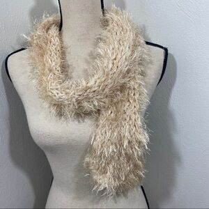 Tan Fringe  Scarf.